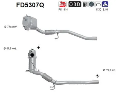 Soot/Particulate Filter, exhaust system Vw PASSAT B6 · Vw PASSAT B6 Variant · Vw PASSAT CC B6