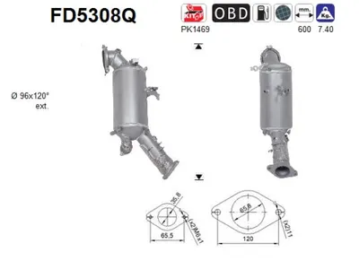 Soot/Particulate Filter, exhaust system Jaguar XE · Jaguar XF II · Land Rover DISCOVERY SPORT