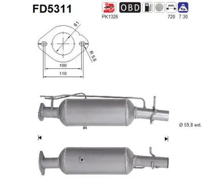 Soot/Particulate Filter, exhaust system Ford TRANSIT Bus · Ford TRANSIT Van · Ford TRANSIT Platform/Chassis