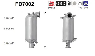Soot/Particulate Filter, exhaust system Vw MULTIVAN T5 · Vw TRANSPORTER T5 Platform/Chassis (7JD, 7JE, 7JL, 7JY, 7JZ, 7F · Vw TRANSPORTER T5 Van