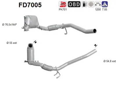Soot/Particulate Filter, exhaust system Skoda SUPERB II Estate · Audi A3 · Vw GOLF V