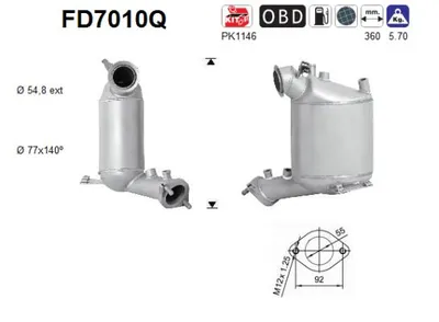 Soot/Particulate Filter, exhaust system Mitsubishi LANCER VIII · Mitsubishi GRANDIS · Mitsubishi LANCER VIII Sportback
