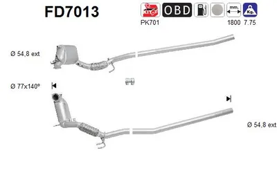 Soot/Particulate Filter, exhaust system Vw GOLF V · Skoda OCTAVIA II Combi · Audi A3