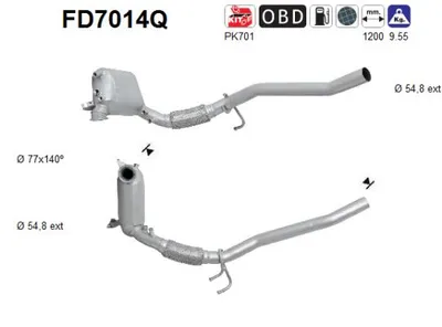 Soot/Particulate Filter, exhaust system Vw CADDY III Box Body/MPV · Skoda SUPERB II Estate · Audi A3