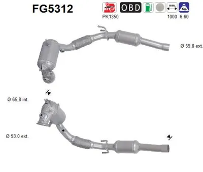 Soot/Particulate Filter, exhaust system Vw GOLF VII · Vw GOLF VII Variant · Audi A3