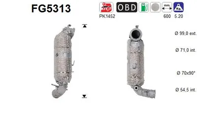 Soot/Particulate Filter, exhaust system Peugeot 308 SW II · Peugeot 308 II · Peugeot 208 I