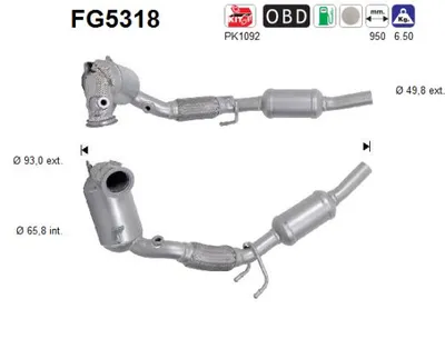 Soot/Particulate Filter, exhaust system Seat IBIZA V · Vw POLO VI · Seat ARONA