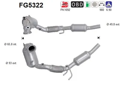 Soot/Particulate Filter, exhaust system Seat IBIZA V · Vw POLO VI · Seat ARONA