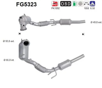 Soot/Particulate Filter, exhaust system Seat ATECA · Skoda KAROQ · Vw T-ROC