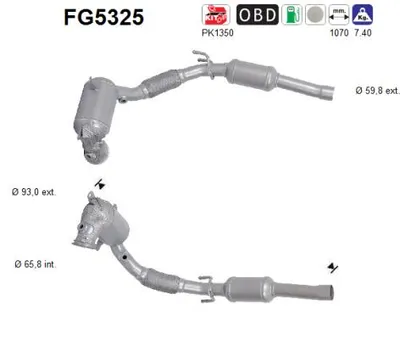 Soot/Particulate Filter, exhaust system Vw GOLF VII · Vw GOLF VII Variant · Audi A3