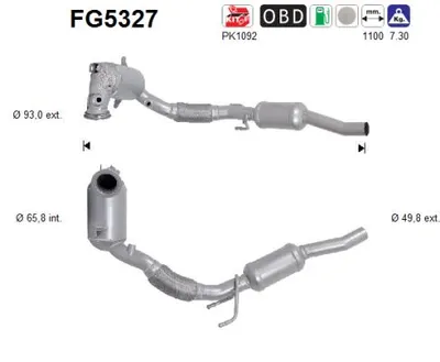 Soot/Particulate Filter, exhaust system Vw GOLF VIII · Seat LEON · Seat LEON Sportstourer