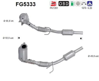 Soot/Particulate Filter, exhaust system Audi A1 · Audi A1 Sportback · Skoda FABIA III