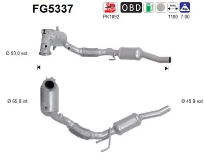 Soot/Particulate Filter, exhaust system Seat LEON · Seat LEON ST · Vw GOLF SPORTSVAN VII