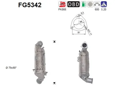 Soot/Particulate Filter, exhaust system Peugeot 508 II · Peugeot 3008 II SUV · Citroën C5 AIRCROSS