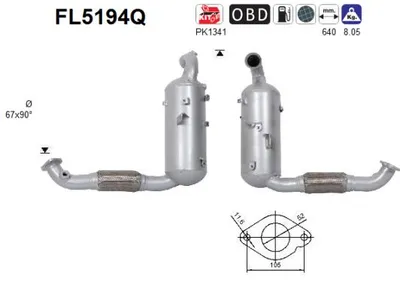 Soot/Particulate Filter, exhaust system Ford FOCUS III · Ford FOCUS III Turnier · Ford FOCUS III Saloon
