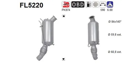 Soot/Particulate Filter, exhaust system Bmw 1 · Bmw 5 Touring · Bmw 3