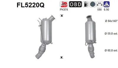 Soot/Particulate Filter, exhaust system Bmw 1 · Bmw 5 Touring · Bmw 3