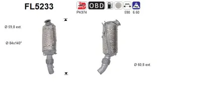 Soot/Particulate Filter, exhaust system Bmw X3 · Bmw X4 · Bmw 5 Touring