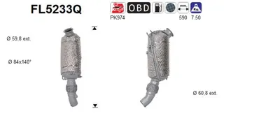 Soot/Particulate Filter, exhaust system Bmw X3 · Bmw X4 · Bmw 5 Touring