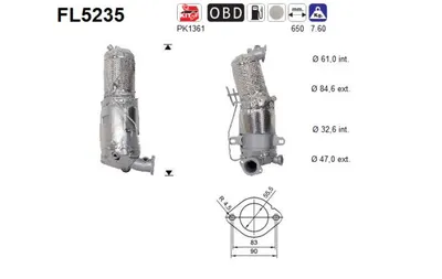 Soot/Particulate Filter, exhaust system Jeep RENEGADE SUV · Fiat 500X · Jeep COMPASS