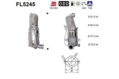 Soot/Particulate Filter, exhaust system Fiat DOBLO Cargo · Fiat DOBLO Bus · Fiat DOBLO Platform/Chassis