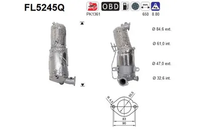 Soot/Particulate Filter, exhaust system Fiat DOBLO Cargo · Fiat DOBLO Bus · Fiat DOBLO Platform/Chassis