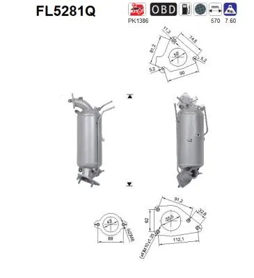 Soot/Particulate Filter, exhaust system Honda CR-V IV · Honda CIVIC IX · Honda CIVIC IX Tourer