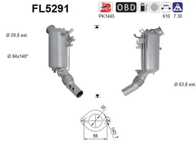 Soot/Particulate Filter, exhaust system Bmw X3 · Bmw X4 · Bmw X3 Van