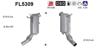 Soot/Particulate Filter, exhaust system Bmw X3 · Bmw X4 · Bmw 3