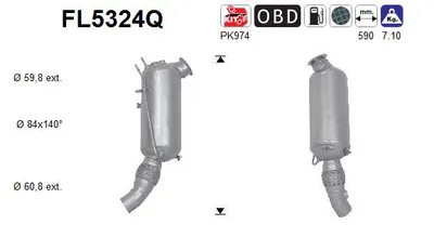 Soot/Particulate Filter, exhaust system Bmw 1 · Bmw 3 Touring · Bmw 2 Coupe