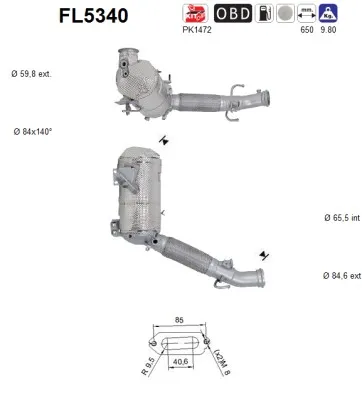 Soot/Particulate Filter, exhaust system Bmw 2 Active Tourer · Bmw 2 Gran Tourer · Mini MINI CLUBMAN