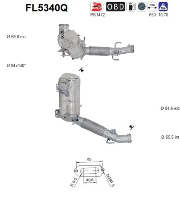 Soot/Particulate Filter, exhaust system Bmw 2 Active Tourer · Bmw 2 Gran Tourer · Mini MINI CLUBMAN