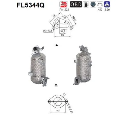 Soot/Particulate Filter, exhaust system Hyundai i30 · Kia VENGA · Kia RIO III