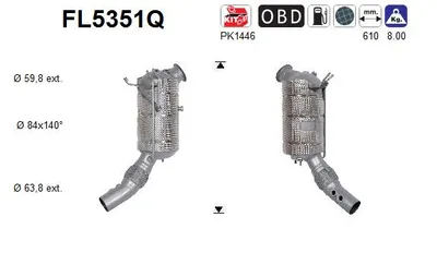 Soot/Particulate Filter, exhaust system Bmw 5 · Bmw 5 Touring · Bmw 6 Gran Turismo