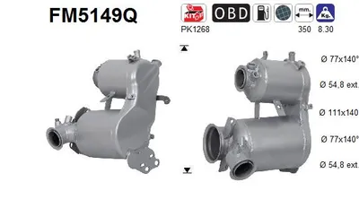 Soot/Particulate Filter, exhaust system Seat ALHAMBRA · Audi Q3 · Vw SHARAN
