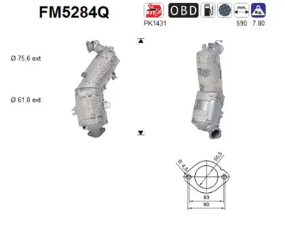 Soot/Particulate Filter, exhaust system Fiat FIORINO Box Body/MPV · Fiat QUBO · Fiat 500X