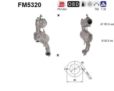 Soot/Particulate Filter, exhaust system Fiat DOBLO Platform/Chassis · Fiat DOBLO Cargo · Fiat 500L