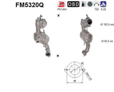 Soot/Particulate Filter, exhaust system Fiat DOBLO Platform/Chassis · Fiat DOBLO Cargo · Fiat 500L
