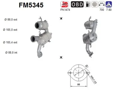Soot/Particulate Filter, exhaust system Fiat DOBLO Platform/Chassis · Fiat DOBLO Cargo · Fiat 500X