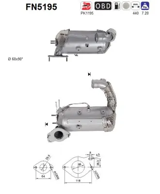 Soot/Particulate Filter, exhaust system Dacia DUSTER · Renault SCÉNIC III · Renault GRAND SCÉNIC III