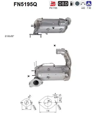 Soot/Particulate Filter, exhaust system Dacia DUSTER · Renault SCÉNIC III · Renault GRAND SCÉNIC III