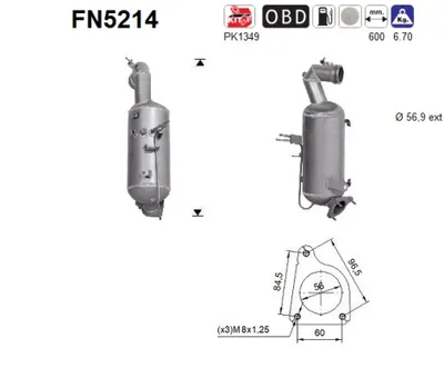 Soot/Particulate Filter, exhaust system Opel ASTRA J · Opel ASTRA J Saloon · Opel ASTRA J Sports Tourer