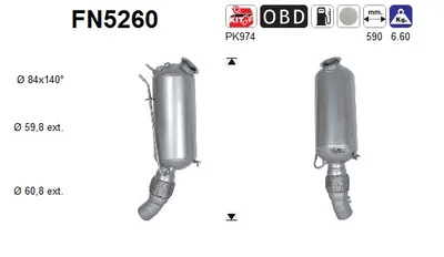 Soot/Particulate Filter, exhaust system Bmw 1