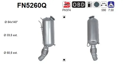 Soot/Particulate Filter, exhaust system Bmw 1