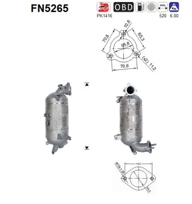 Soot/Particulate Filter, exhaust system Hyundai TUCSON · Kia SPORTAGE IV