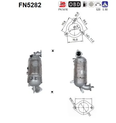Soot/Particulate Filter, exhaust system Hyundai TUCSON · Kia SPORTAGE IV