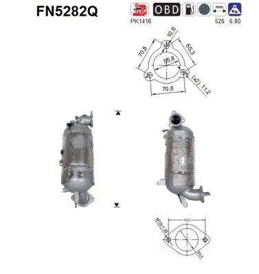 Soot/Particulate Filter, exhaust system Hyundai TUCSON · Kia SPORTAGE IV