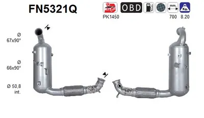 Soot/Particulate Filter, exhaust system Ford TRANSIT COURIER B460 MPV · Ford TRANSIT COURIER B460 Box Body/MPV · Ford TOURNEO COURIER B460 MPV