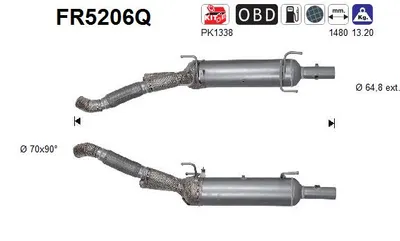 Soot/Particulate Filter, exhaust system Peugeot BOXER Bus · Citroën JUMPER II Bus · Citroën JUMPER II Van
