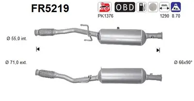 Soot/Particulate Filter, exhaust system Citroën DS3 · Peugeot 208 I · Citroën DS3 Convertible